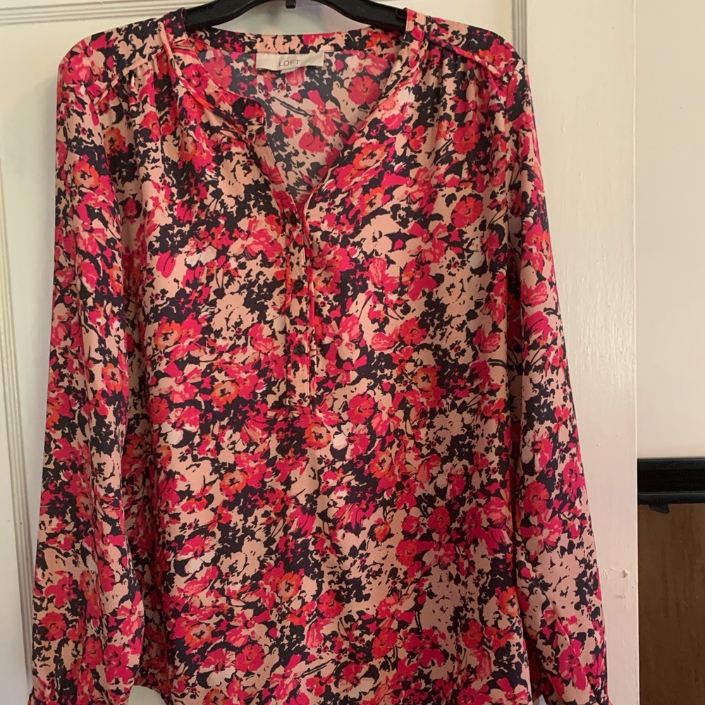 LOFT large floral blouse